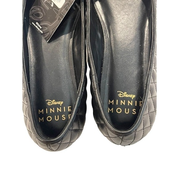 DISNEY MINNIE MOUSE QUILTED FLATS Size X-Large 11/12 Black Red Bow NWT - Picture 3 of 11